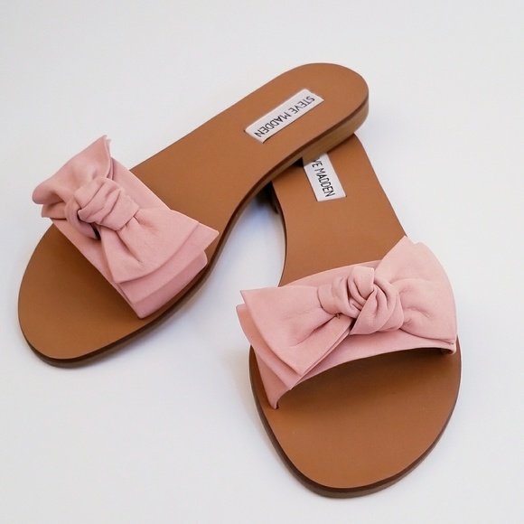 steve madden pink bow slides